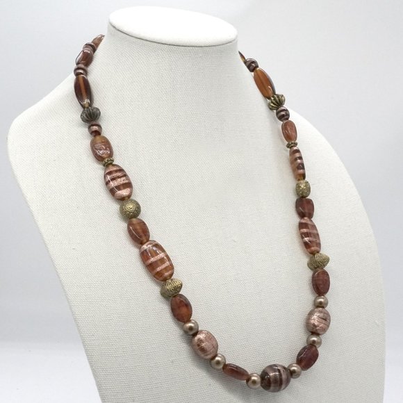 My Bead Emporium Jewelry - Necklace with Lamp Works Custom Painted Beads. Lobster Clasp.